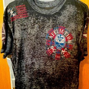 Men's XL Affliction American Customs T-Shirt Awesome Motorcycle Riding shirt!
